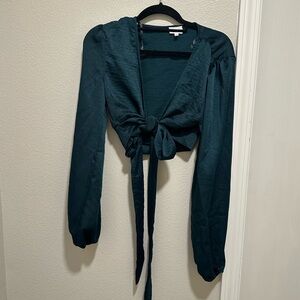 Lelis Collection dark green satin, tie top